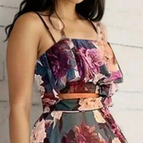 Multicolor Floral Print cropped top & maxi skirt coord set  Spring/Summer - Picture 8 of 9